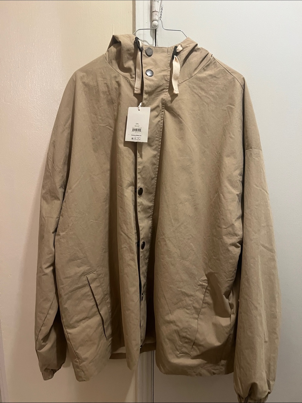 Men's Hooded Lightweight Jacket - Beige